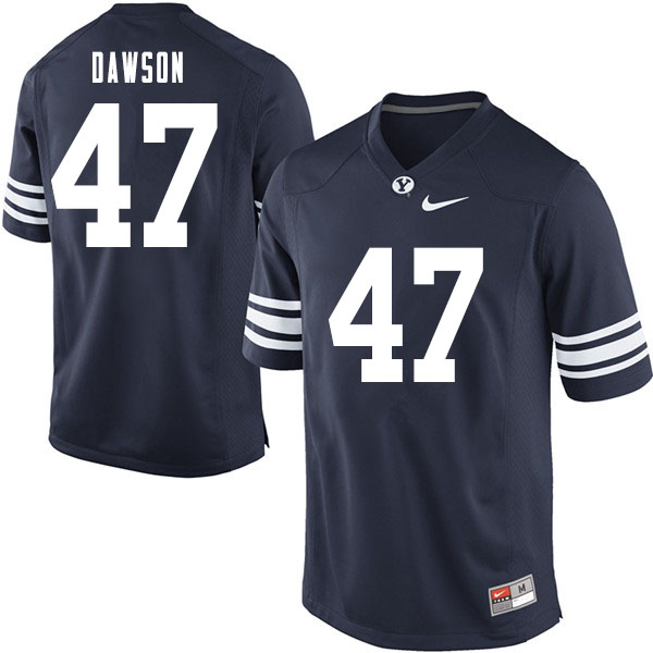 Men #47 Theo Dawson BYU Cougars College Football Jerseys Sale-Navy